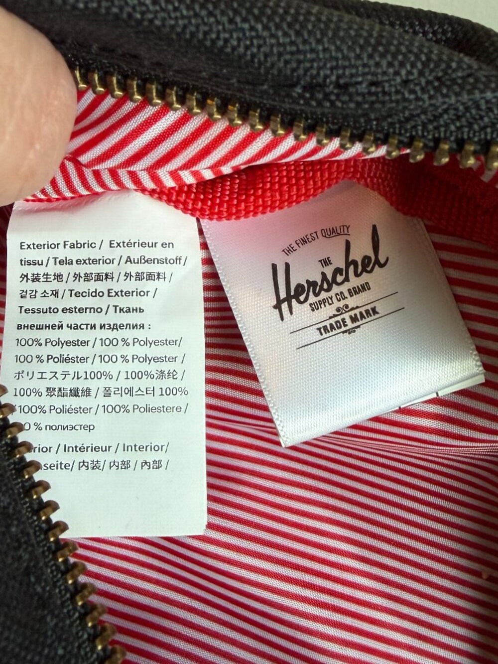 Herschel Black Belt Bag / Waist Pack - Signature Striped Liner - OS - Picture 7 of 7